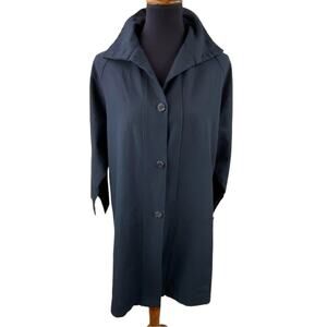 Vitamin 100% Cotton Canvas Artist Topper Coat Size S Black Oversized Lagenlook